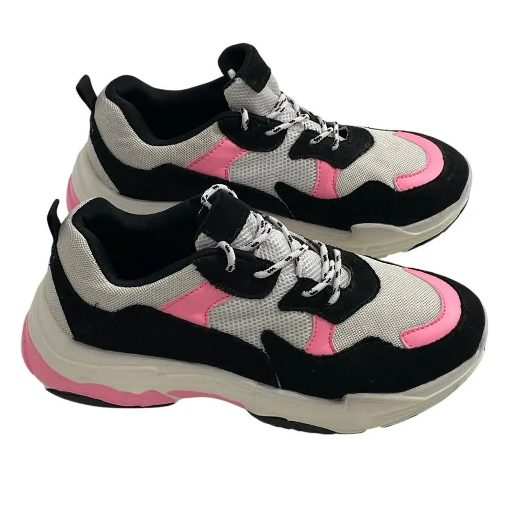 White Fox Boutique Sneakers System Shock Pink Black Size 8 Women’s Shoes‎